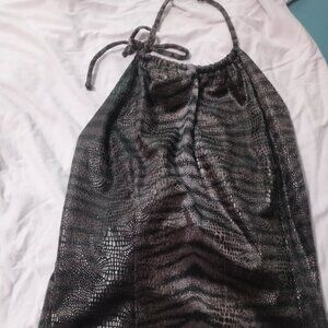 Faux Snakeskin Halter Top